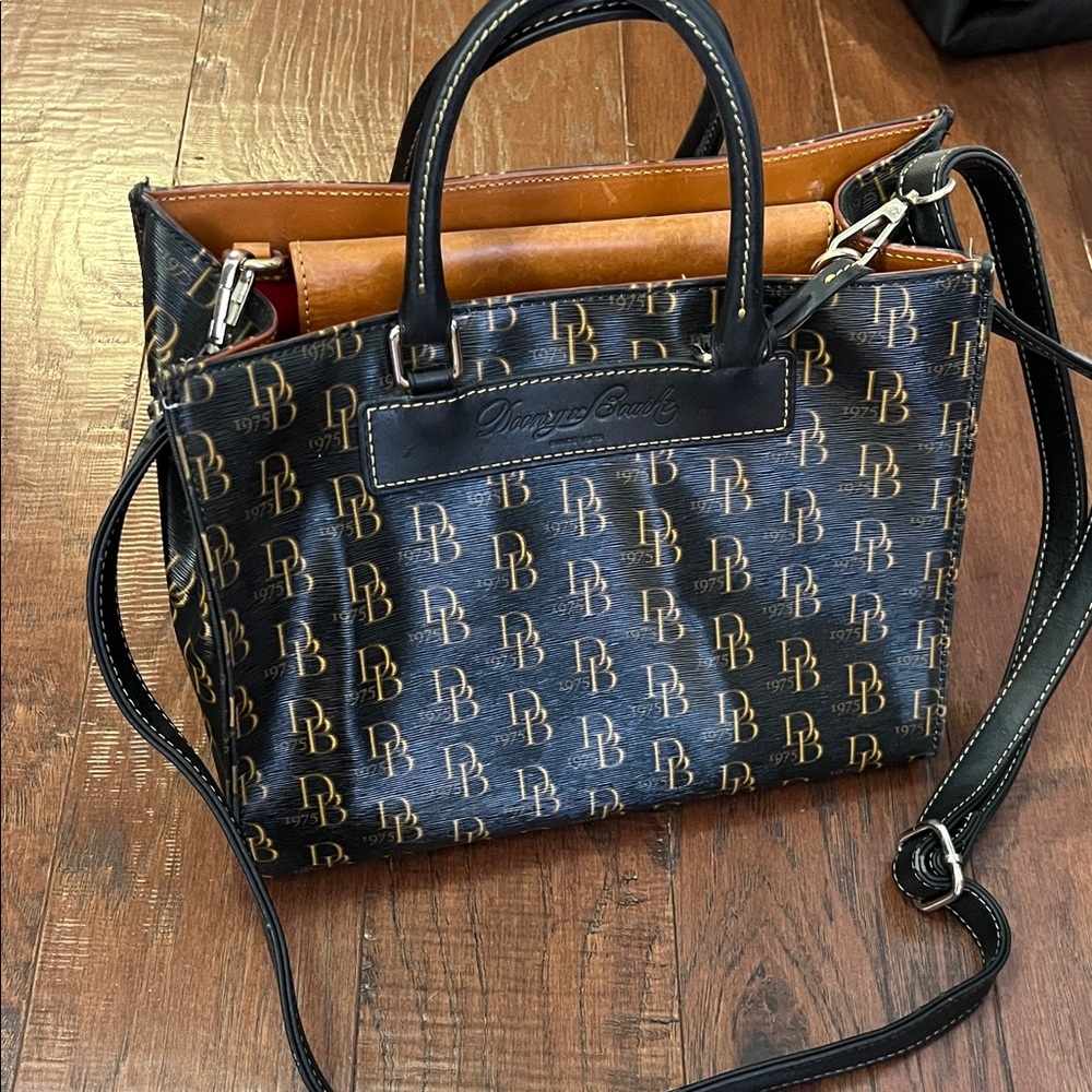 Dooney & Bourke Black and Brown Monogram Tote